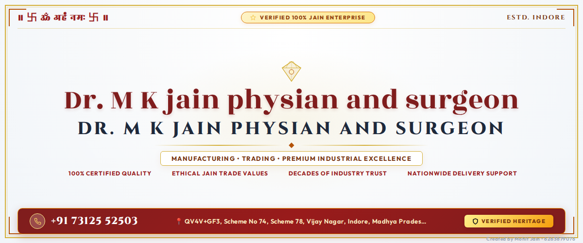 Dr. M K jain physian and surgeon Banner