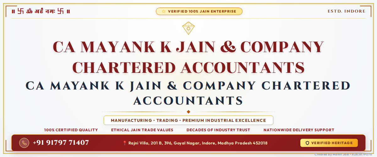 CA MAYANK K JAIN & COMPANY CHARTERED ACCOUNTANTS Banner