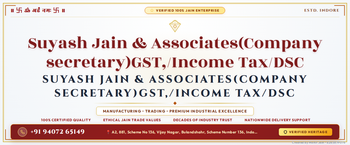 Suyash Jain & Associates(Company secretary)GST,/Income Tax/DSC Banner