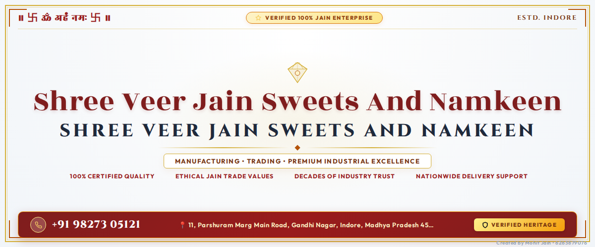 Shree Veer Jain Sweets And Namkeen - Indore Banner