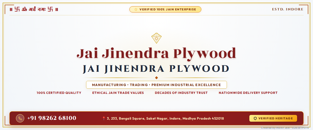 Jai Jinendra Plywood Banner